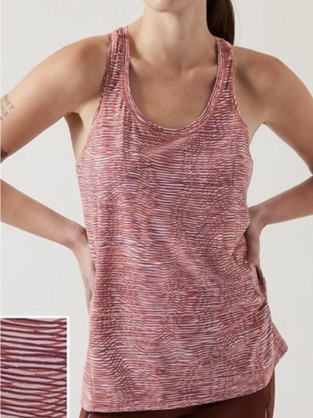 ATHLETA ULTIMATE SCOOP TANK TOP MAUVE BURGUNDY SLEEVELESS RACER BACK SZ MEDIUM